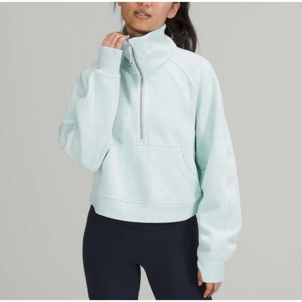 Lululemon Scuba Oversized Funnel Neck Heathered Delicate Mint Size XS/S W3FL7S